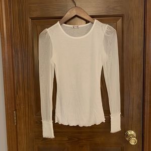 Free people sheer sleeved top